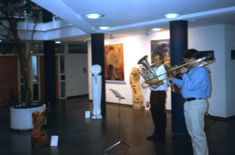 Vernissage im Rathaus von Eberbach Bilder von Anneliese Guttenberger und Skulpturen von Holger B�r  